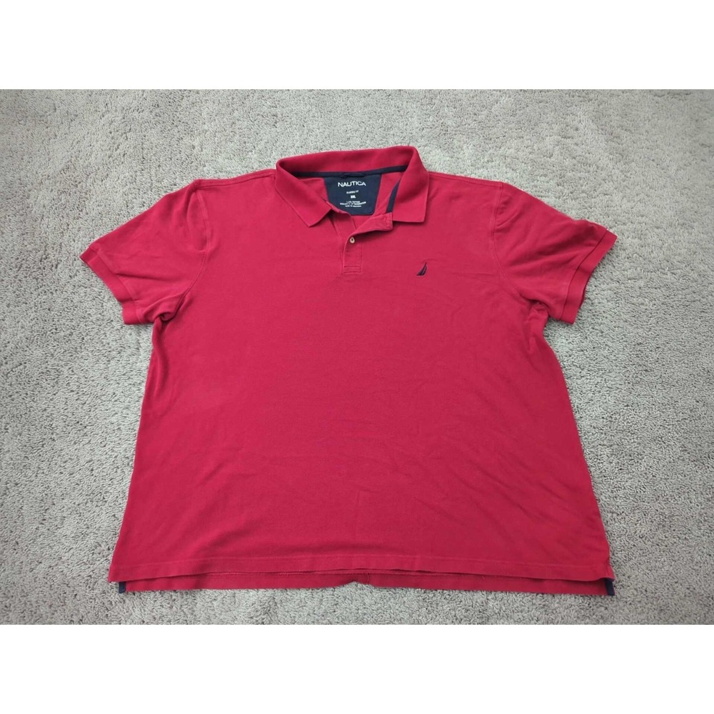 Nautica Polo Shirt Mens 3XL Red Short Sleeve Golf Preppy Casual